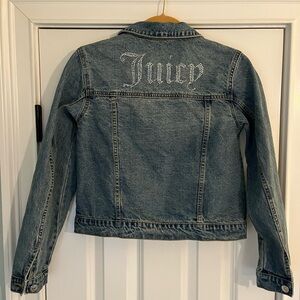 Juicy Couture Denim Jacket with Rhinestones Bling Y2K Size Small